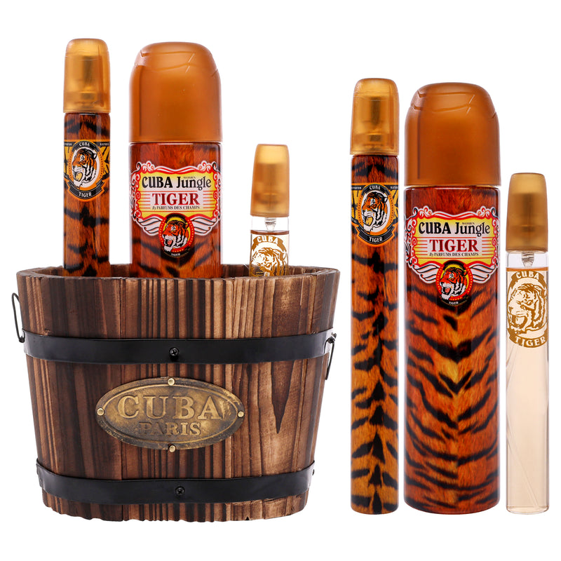 Cuba Cuba Jungle Tiger by Cuba for Women - 3 Pc Gift Set 3.3oz EDP Spray, 1.17oz EDP Spray, 0.5oz EDP Spray