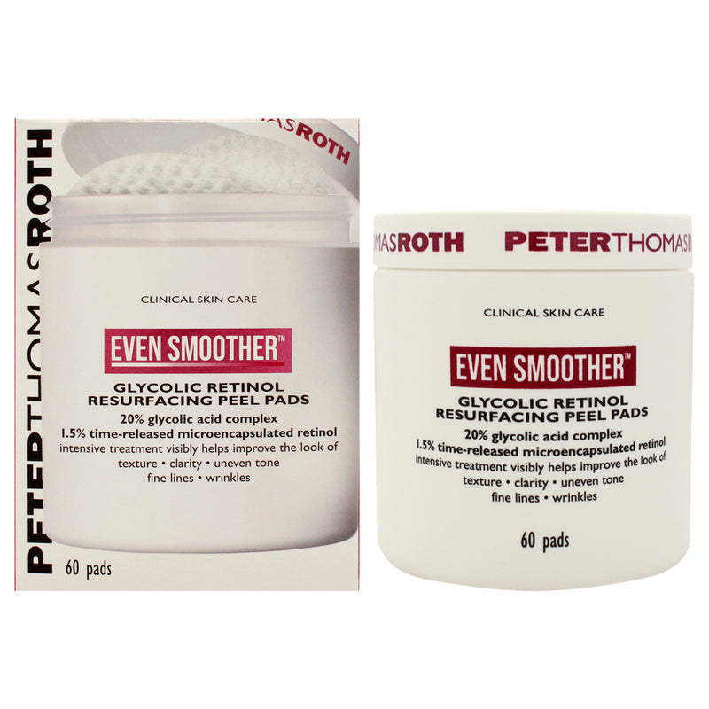 Peter Thomas Roth Even Smoother Glycolic Retinol Resurfacing Peel Pads by Peter Thomas Roth for Women - 60 Pads Treatment