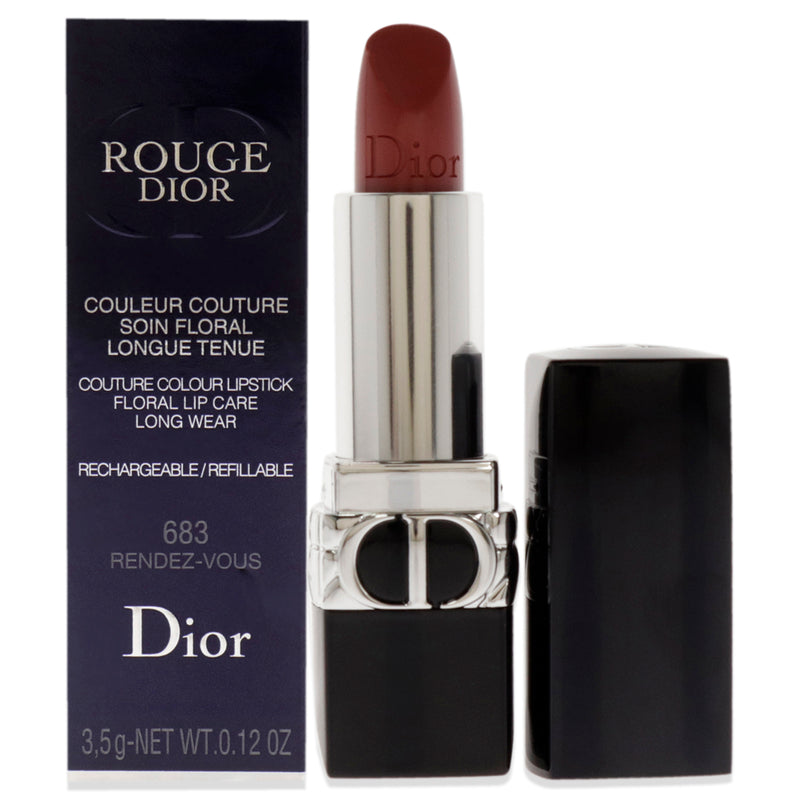 Christian Dior Rouge Dior Couture Satin Lipstick - 683 Rendez-Vous by Christian Dior for Women - 0.12 oz Lipstick (Refillable)