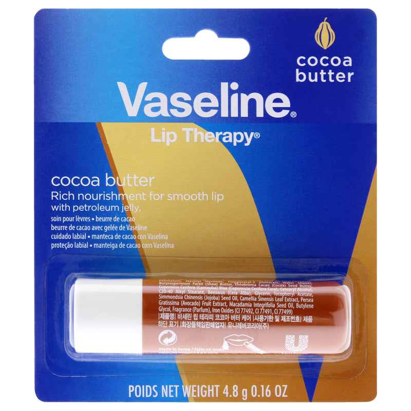 Vaseline Lip Therapy Petroleum Jelly - Cocoa by Vaseline for Women - 0.16 oz Lip Balm