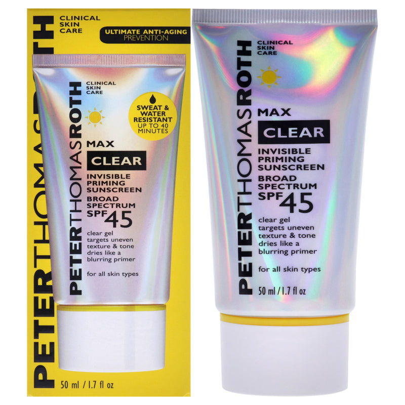 Peter Thomas Roth Max Clear Invisible Priming Sunscreen SPF 45 by Peter Thomas Roth for Unisex - 1.7 oz Sunscreen