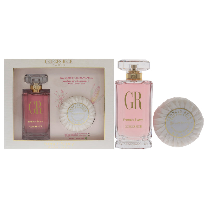 Georges Rech French Story by Georges Rech for Women - Pc Gift Set 3.3oz EDP Spray, 3.5oz Soap
