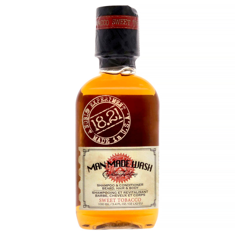 18.21 Man Made Man Made Wash - Sweet Tobacco by 18.21 Man Made for Men - 3.4 oz 3-In-1 Shampoo, Conditioner and Body Wash