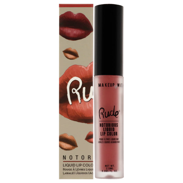 Rude Cosmetics Notorious Liquid Lip Color - Sinister Villain by Rude Cosmetics for Women - 0.1 oz Lipstick