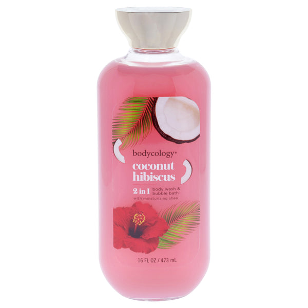 Bodycology 2 in 1 Body Wash and Bubble Bath - Coconut Hibiscus by Bodycology for Women - 16 oz Body Wash