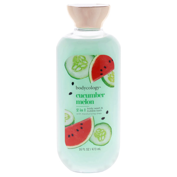 Bodycology 2 in 1 Body Wash and Bubble Bath - Cucumber Melon by Bodycology for Women - 16 oz Body Wash