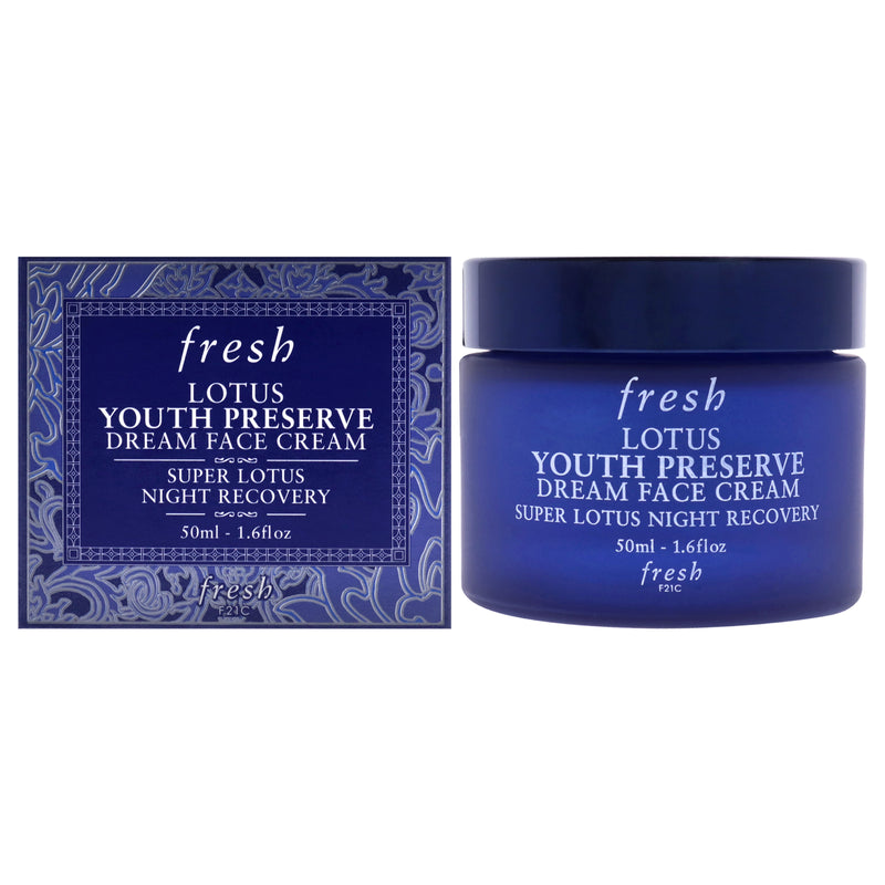 Fresh Lotus Youth Preserve Dream Face Cream Recovers and Resets by Fresh for Women - 1.6 oz Cream