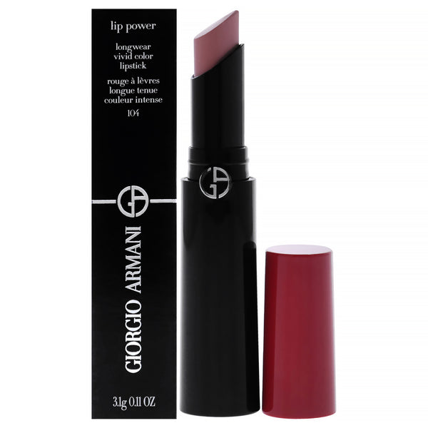 Giorgio Armani Lip Power Longwear Vivid Color Lipstick - 104 Selfless Tempting by Giorgio Armani for Women - 0.11 oz Lipstick