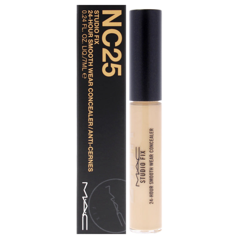 MAC Studio Fix 24 Hour Smooth Wear Concealer - NC25 Light Beige with Golden Peach Undertone by MAC for Women - 0.24 oz Concealer