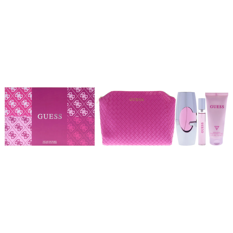 Guess Guess by Guess for Women - 4 Pc Gift Set 2.5oz EDP Spray, 0.5oz EDP Spray, 3.4oz Body Lotion, Pouch