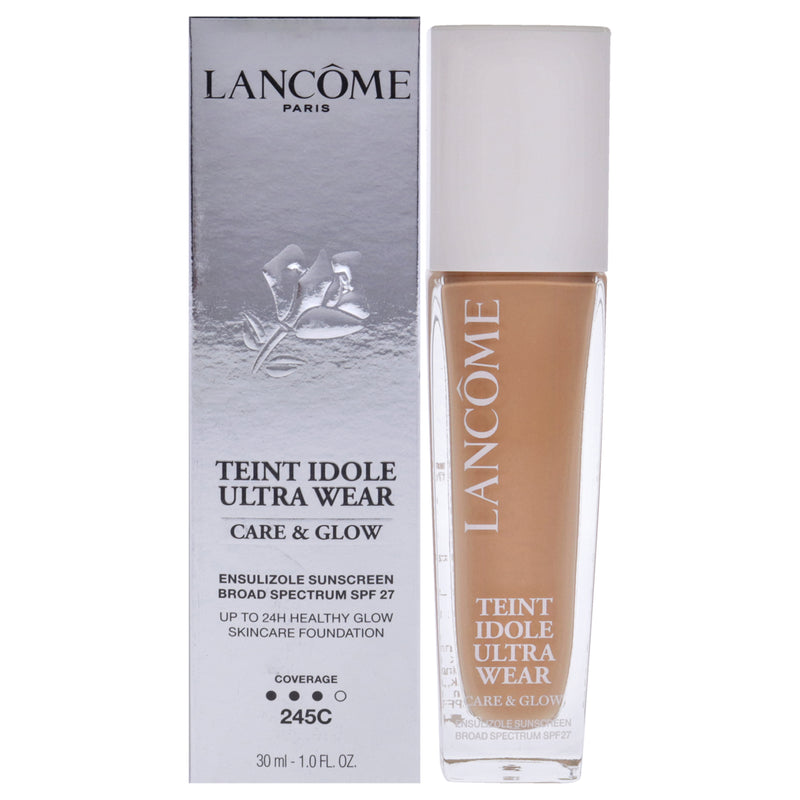 Lancome Teint Idol Ultra Wear Care and Glow SPF 27 - 245C Light With Cool Pink Undertones by Lancome for Women - 1 oz Foundation