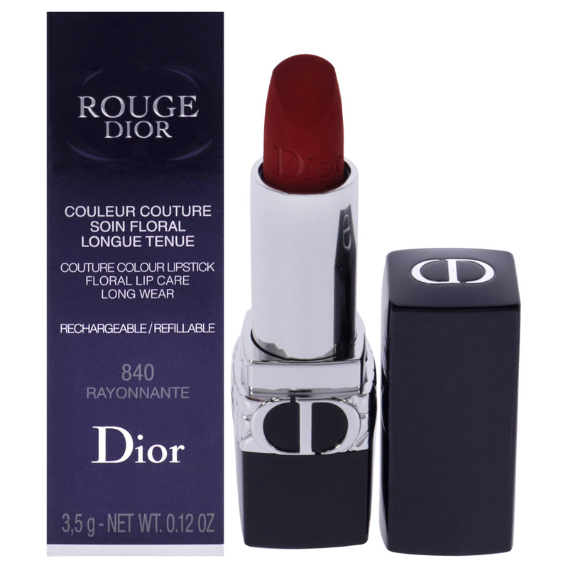 Christian Dior Rouge Dior Couture Velvet Lipstick - 840 Rayonnante by Christian Dior for Women - 0.12 oz Lipstick (Refillable)