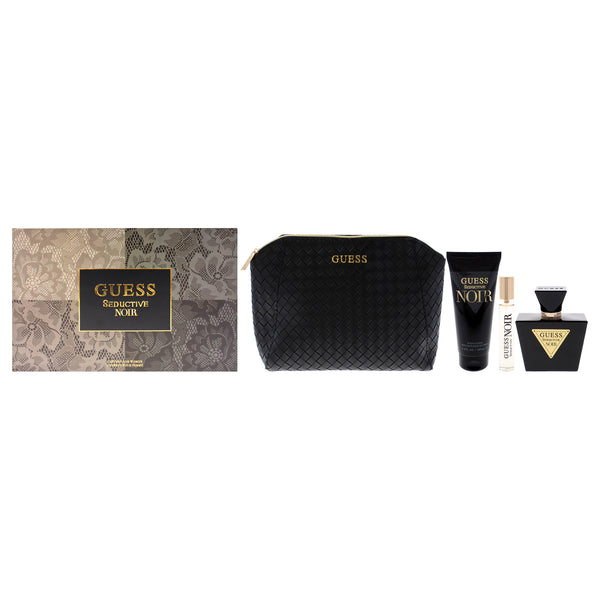 Guess Guess Seductive Noir by Guess for Women - 4 Pc Gift Set 2.5oz EDT Spray, 0.5oz EDT Spray, 3.4oz Body Lotion, Pouch