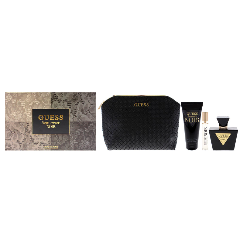 Guess Guess Seductive Noir by Guess for Women - 4 Pc Gift Set 2.5oz EDT Spray, 0.5oz EDT Spray, 3.4oz Body Lotion, Pouch