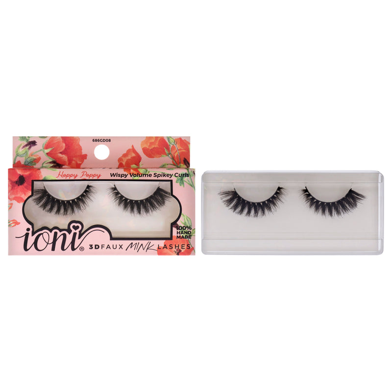 Ioni Lash Garden 3D Faux Mink Lashes - Happy Poppy by Ioni for Women 1 Pair Eyelashes