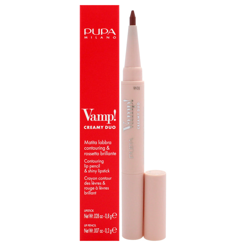 Pupa Milano Vamp! Creamy Duo Contouring Lip Pencil and Shiny Lipstick - 003 Warm Nude by Pupa Milano for Women - 0.035 oz Makeup