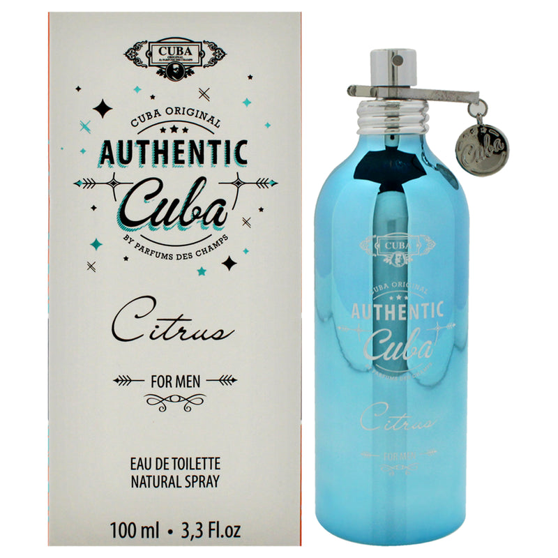 Cuba Cuba Authentic Citrus by Cuba for Men - 3.3 oz EDT Spray