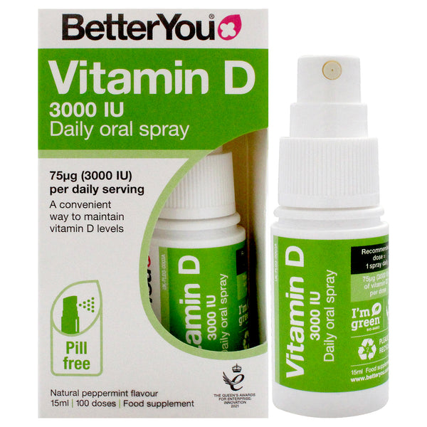 BetterYou Vitamin D 3000 IU Daily Oral Spray by BetterYou for Unisex - 0.51 oz Spray