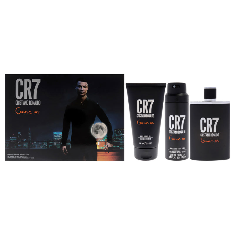 Cristiano Ronaldo Game On by Cristiano Ronaldo for Men - 3 Pc Gift Set 3.4oz EDT Spray, 5.1oz Shower Gel, 4.1oz Body Spray