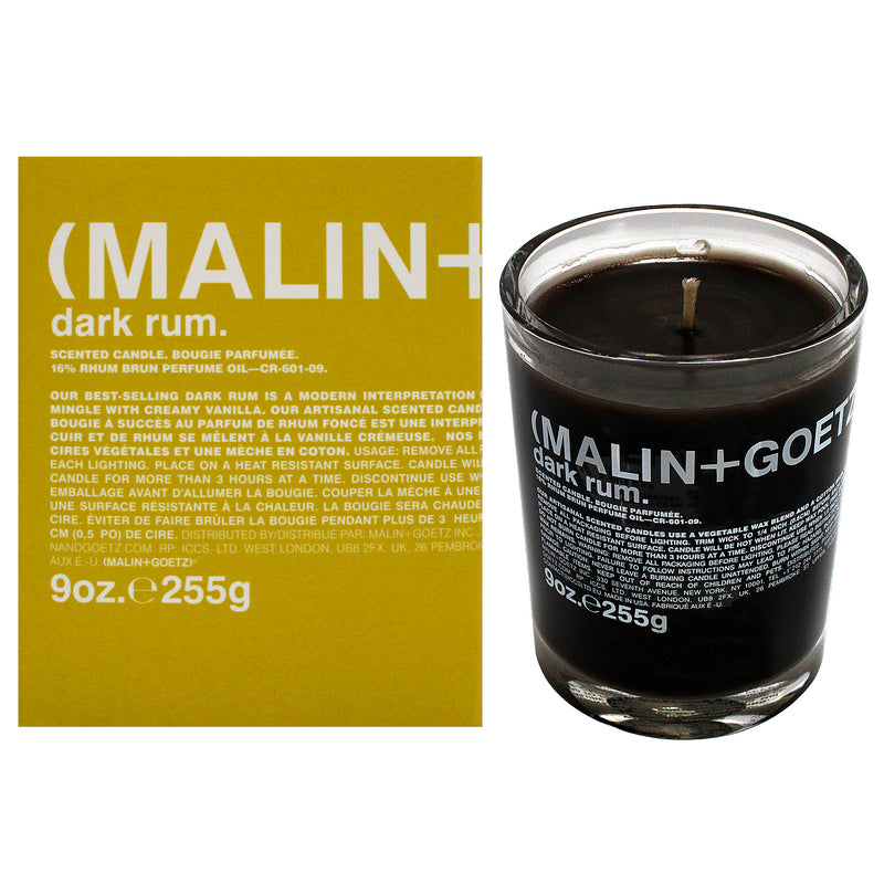 MALIN+GOETZ Scented Candle - Dark Rum by Malin + Goetz for Unisex - 9 oz Candle