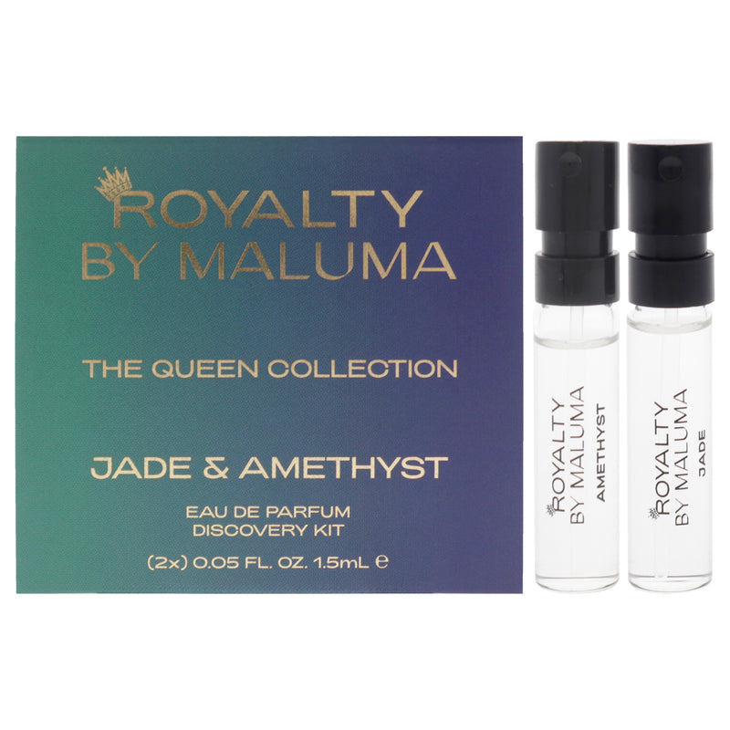 Royalty By Maluma The Queen Collection by Royalty By Maluma for Women - 2 Pc Mini Gift Set 0.05oz Jade EDP Spray Vial (Mini), 0.05oz Amethyst EDP Spray Vial (Mini)