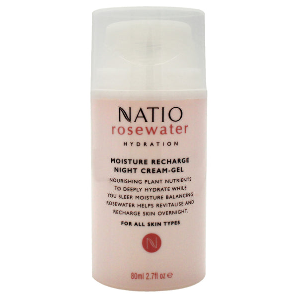 Natio Rosewater Moisture Recharge Night Cream-Gel by Natio for Women - 2.7 oz Cream