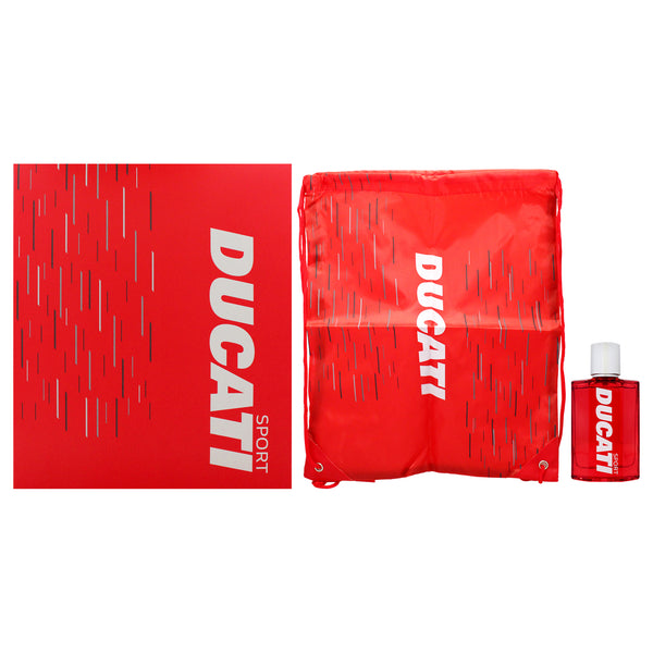 Ducati Ducati Sport by Ducati for Men - 2 Pc Gift Set 1.69oz EDT Spray, Drawstring Backpack