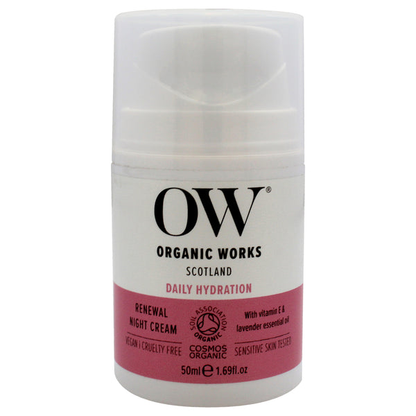 Organic Works Daily Hydration Renewal Night Cream by Organic Works for Unisex - 1.69 oz Cream