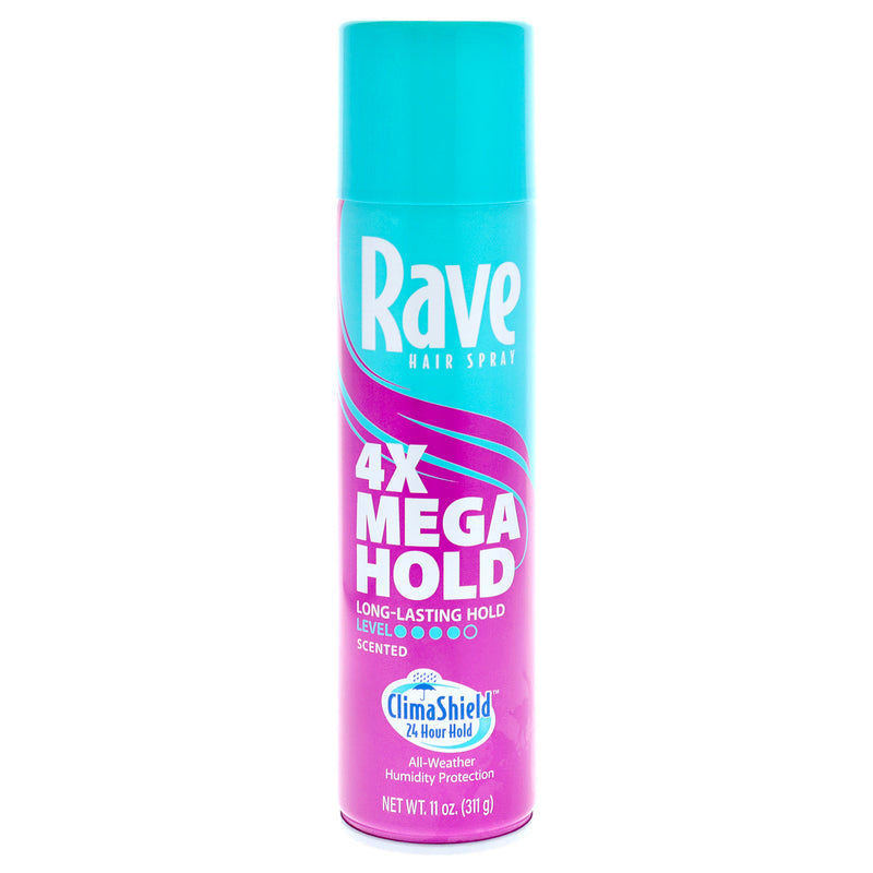 Rave 4X Mega Scented Aerosol Hairspray by Rave for Unisex - 11 oz Hair Spray