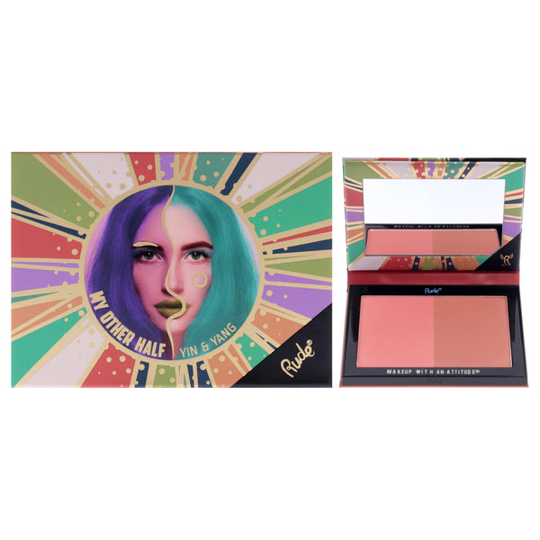 Rude Cosmetics My Other Half Duo Shade Face Palette - Yin and Yang by Rude Cosmetics for Women - 0.4 oz Makeup
