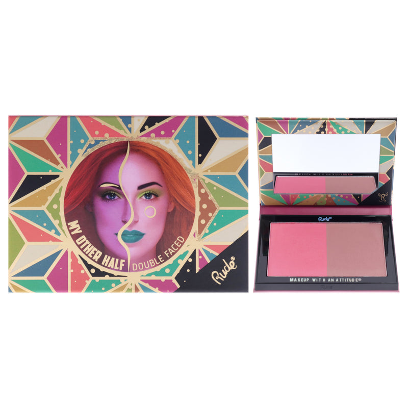 Rude Cosmetics My Other Half Duo Shade Face Palette - Double Faced by Rude Cosmetics for Women - 0.4 oz Makeup