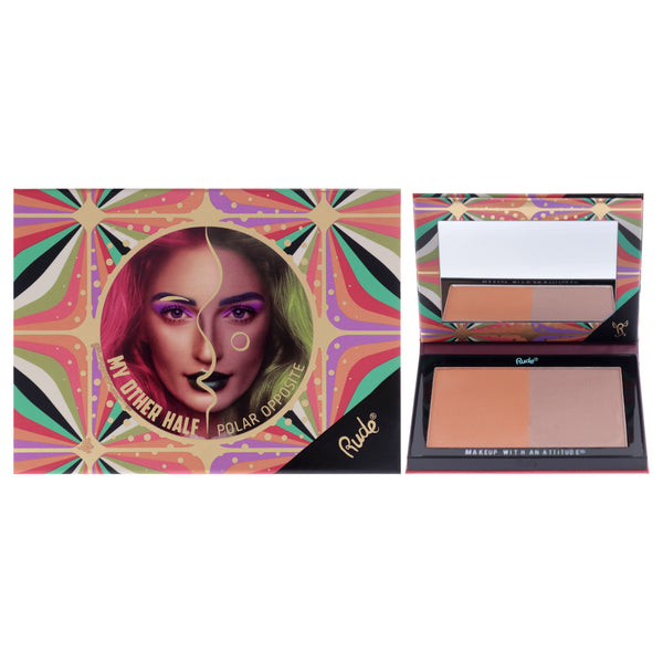 Rude Cosmetics My Other Half Duo Shade Face Palette - Polar Opposite by Rude Cosmetics for Women - 0.4 oz Makeup