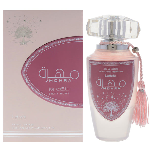 Lattafa Mohra Silky Rose by Lattafa for Women - 3.4 oz EDP Spray