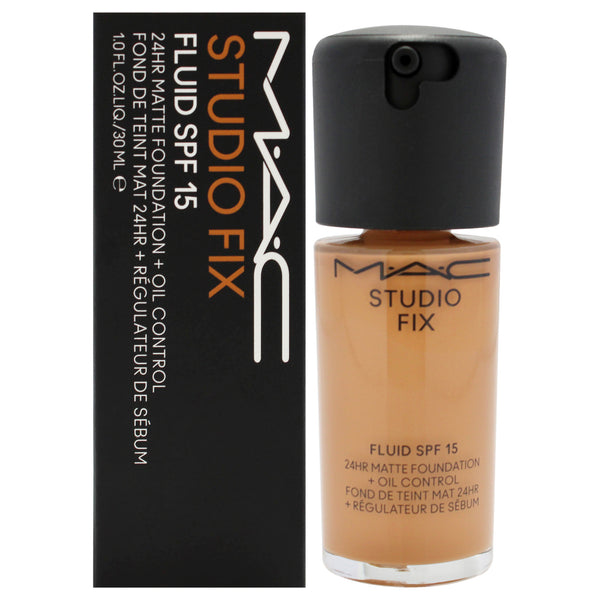 MAC Studio Fix Fluid SPF 15 24Hr Matte Foundation Plus Oil Control - NC45 Bronze With Golden Undertone by MAC for Women - 1 oz Foundation