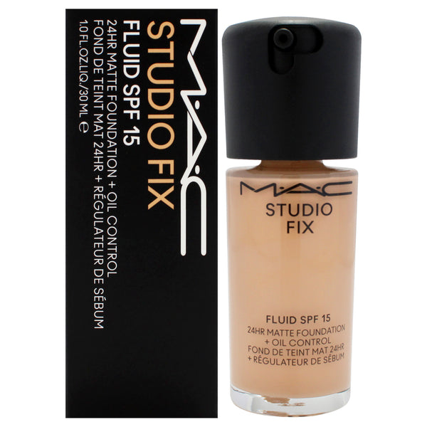 MAC Studio Fix Fluid SPF 15 24Hr Matte Foundation Plus Oil Control - NC27 Beige With Neutral Undertone by MAC for Women - 1 oz Foundation