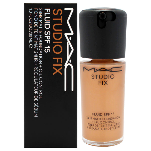 MAC Studio Fix Fluid SPF 15 24Hr Matte Foundation Plus Oil Control - NW40 Toasted Beige with Rosy Undertones by MAC for Women - 1 oz Foundation