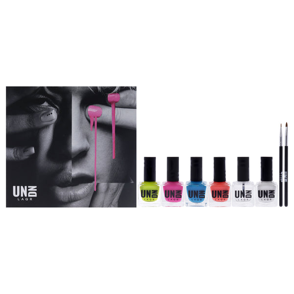 UNDN Washed Out Set by UNDN for Women - 6 Pc 0.5oz Nail Polish - 803 Green, 0.5oz Nail Polish - 1103 Pink, 0.5oz Nail Polish - 904 Blue, 0.5oz Nail Polish - 602 Orange, 0.5oz Nail Polish - 301 White, 0.5oz Nail Polish - 0101 Gloss