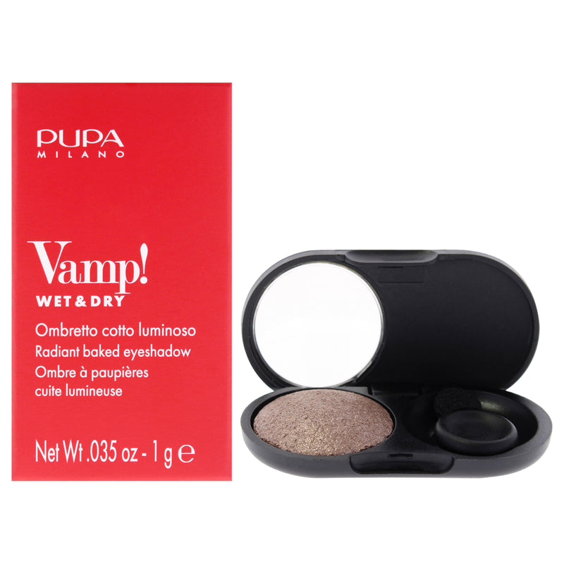 Pupa Milano Vamp! Wet and Dry Radiant Baked Eyeshadow - 404 Cold Taupe by Pupa Milano for Women - 0.35 oz Eye Shadow