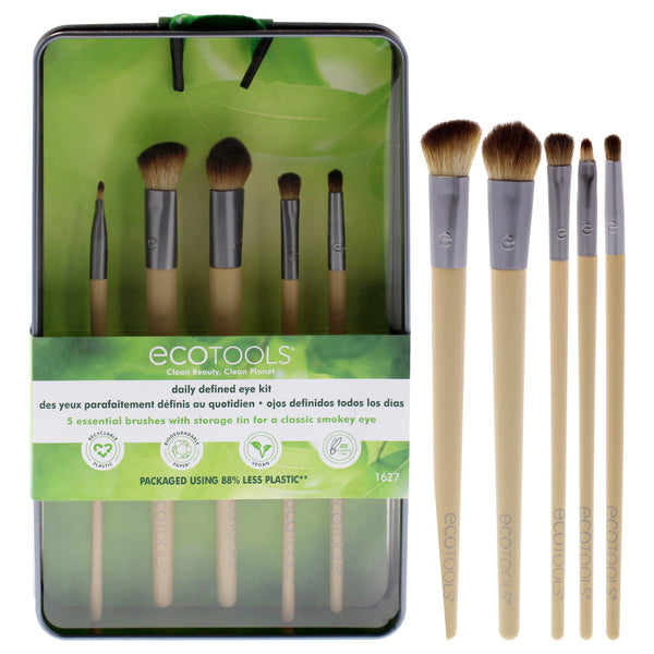 Ecotools Daily Defined Eye Brush Kit by Ecotools for Women - 5 Pc Brush - Large Shadow, Brush - Angled Crease, Brush - Accent Shadow, Brush - Detail Liner, Brush - Liner Smudge