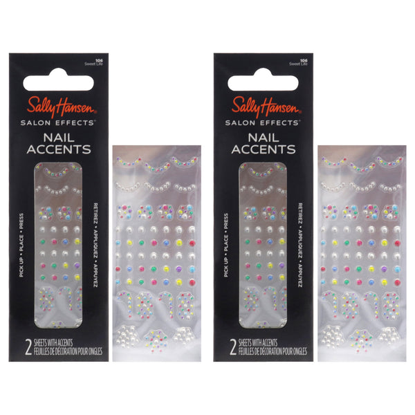 Sally Hansen Salon Effects Nail Accents - 106 Sweet Life by Sally Hansen for Women - 40 Pc Sticker