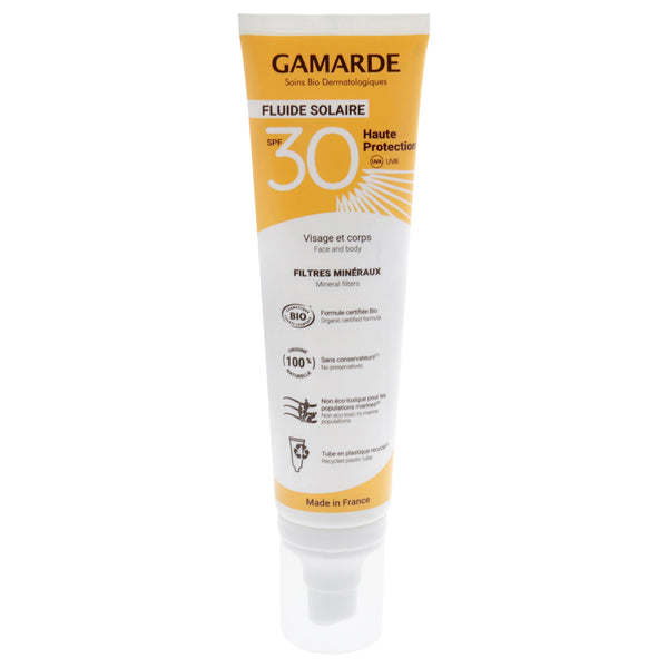 Gamarde Face and Body Sun Fluid SPF 30 by Gamarde for Women - 3.38 oz Sunscreen