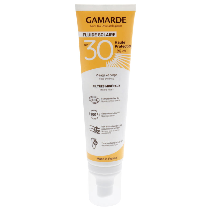 Gamarde Face and Body Sun Fluid SPF 30 by Gamarde for Women - 3.38 oz Sunscreen