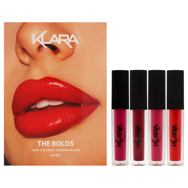 Klara The Bolds Lip kit by Klara for Women - 4 Pc 0.27oz Kiss Proof Liquid Matte Lipstick - 16 Sexy Marsala, 0.27oz Kiss Proof Liquid Matte Lipstick- 8 Fuschia Pop, 0.27oz Kiss Proof Liquid Matte Lipstick - 10 Magenta, 0.27oz Kiss Proof Liquid Matte Lipst
