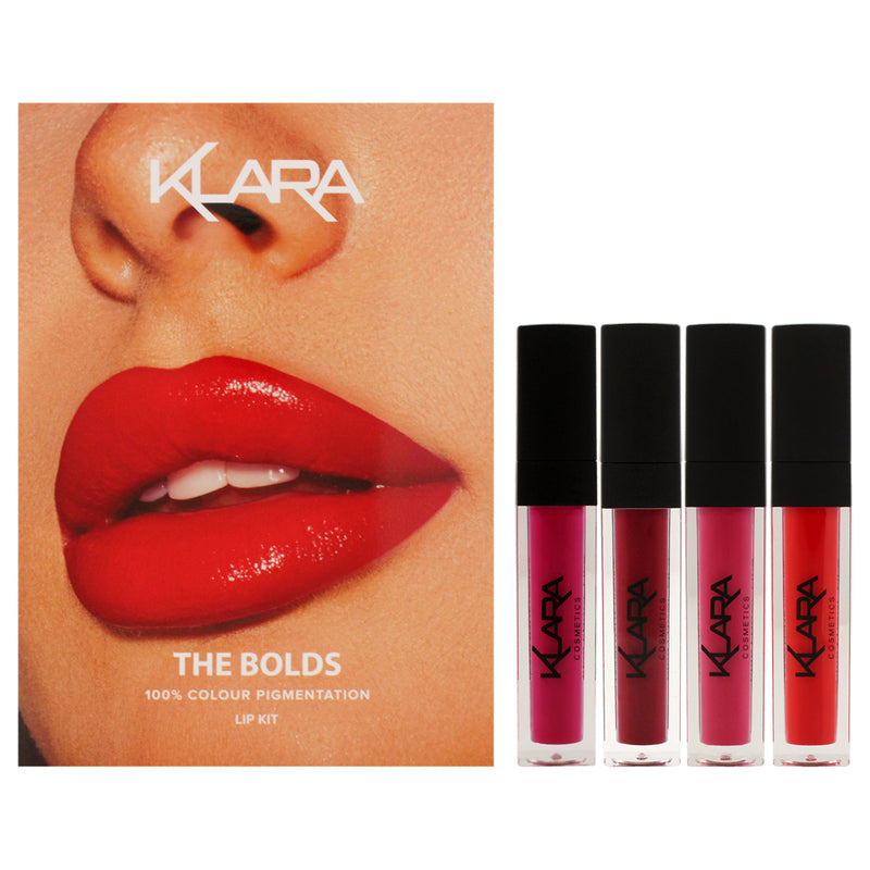 Klara The Bolds Lip kit by Klara for Women - 4 Pc 0.27oz Kiss Proof Liquid Matte Lipstick - 16 Sexy Marsala, 0.27oz Kiss Proof Liquid Matte Lipstick- 8 Fuschia Pop, 0.27oz Kiss Proof Liquid Matte Lipstick - 10 Magenta, 0.27oz Kiss Proof Liquid Matte Lipst