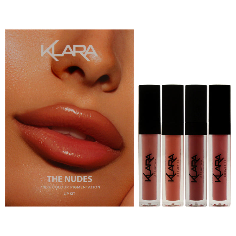 Klara The Nudes Lip Kit by Klara for Women - 4 Pc 0.3oz Kiss Proof Liquid Matte Lipstick - 03 Passion Pink, 0.3oz Kiss Proof Liquid Matte Lipstick - 15 Totally Nude, 0.3oz Kiss Proof Liquid Matte Lipstick - 28 Cookie Brown, Kiss Proof Liquid Matte Lipstic