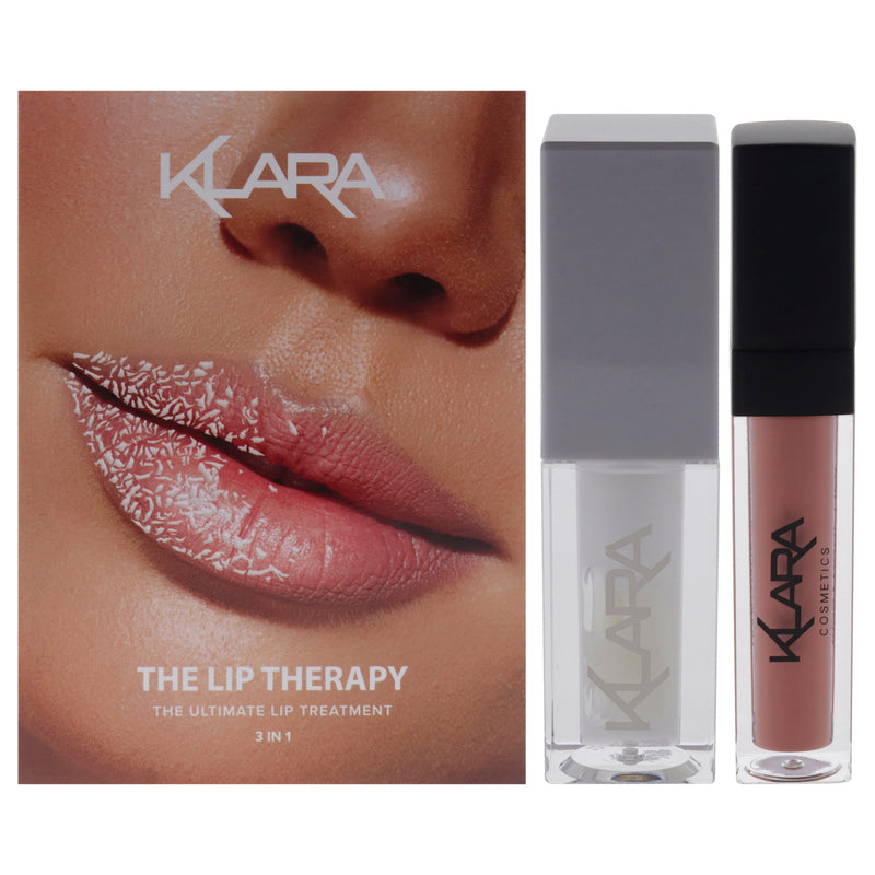 Klara The Lip Therapy Kit by Klara for Women - 3 Pc 0.18oz Lip Maximizer Day Plumper, 0.2oz Lip Glow Oil - Coconut, 0.3oz Kiss Proof Lipstick Liquid Matte - 21 Naughty Nude