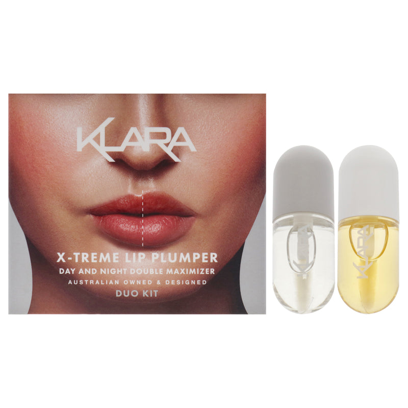 Klara X-Treme Lip Plumper Duo by Klara for Women - 2 Pc 0.18oz Lip Maximizer Day Plumper, 0.18oz Lip Care Night treatment