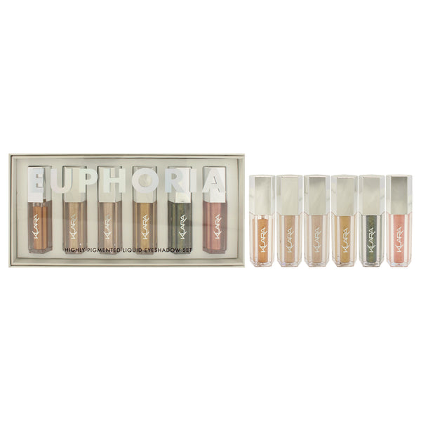 Klara Euphoria Highly Pigmented Liquid Eyeshadow Set by Klara for Women - 6 Pc 0.2oz Euphoria Liquid Eyeshadow - 01 Nate, 0.2oz Euphoria Liquid Eyeshadow - 02 Jules, 0.2oz Euphoria Liquid Eyeshadow - 03 Rue, 0.2oz Euphoria Liquid Eyeshadow - 04 Fezco, 0.2