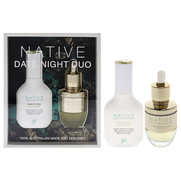 Klara Native Date Night Duo by Klara for Women - 2 Pc 1.35oz Purifying Gel Cleanser, 1oz Luminous Oil Pure Glow