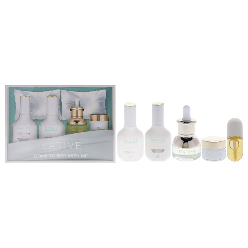 Klara Native Come To Bed With Me Kit by Klara for Women - 4 Pc 1.35oz Pure Vitamin Toner and Facial Mist, 1.35oz Purifying Gel Clenaser, 0.5oz Luminous Oil Pure Glow, 0.5oz Vitamin Rich Moisturizer